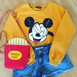 Mustard Mickey Mouse Disney sweater crewneck